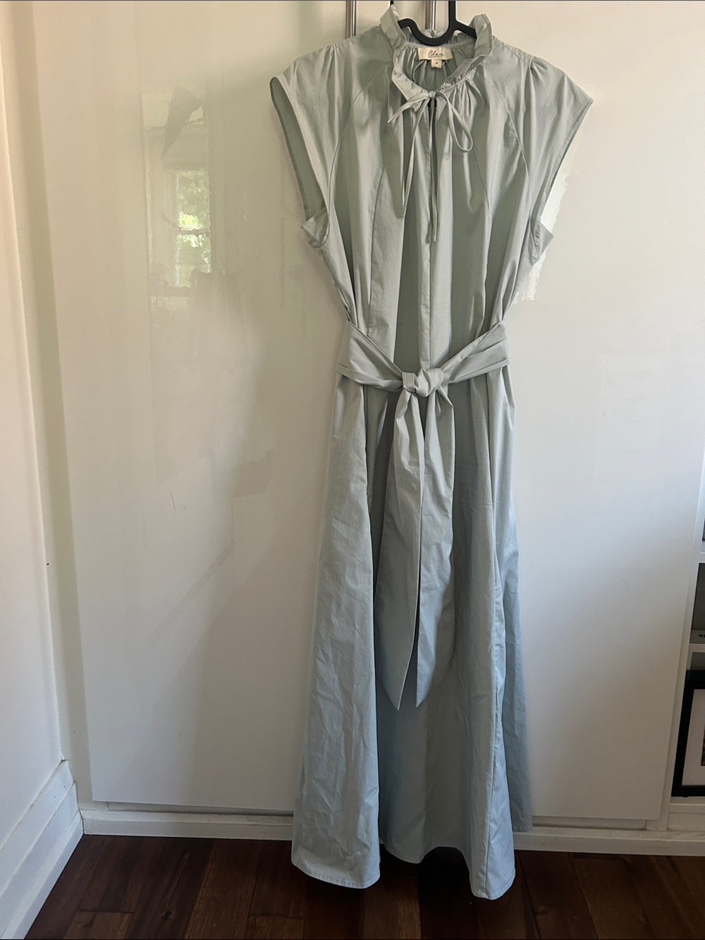 Elan Soft Pale Blue Tie-Neck Dress